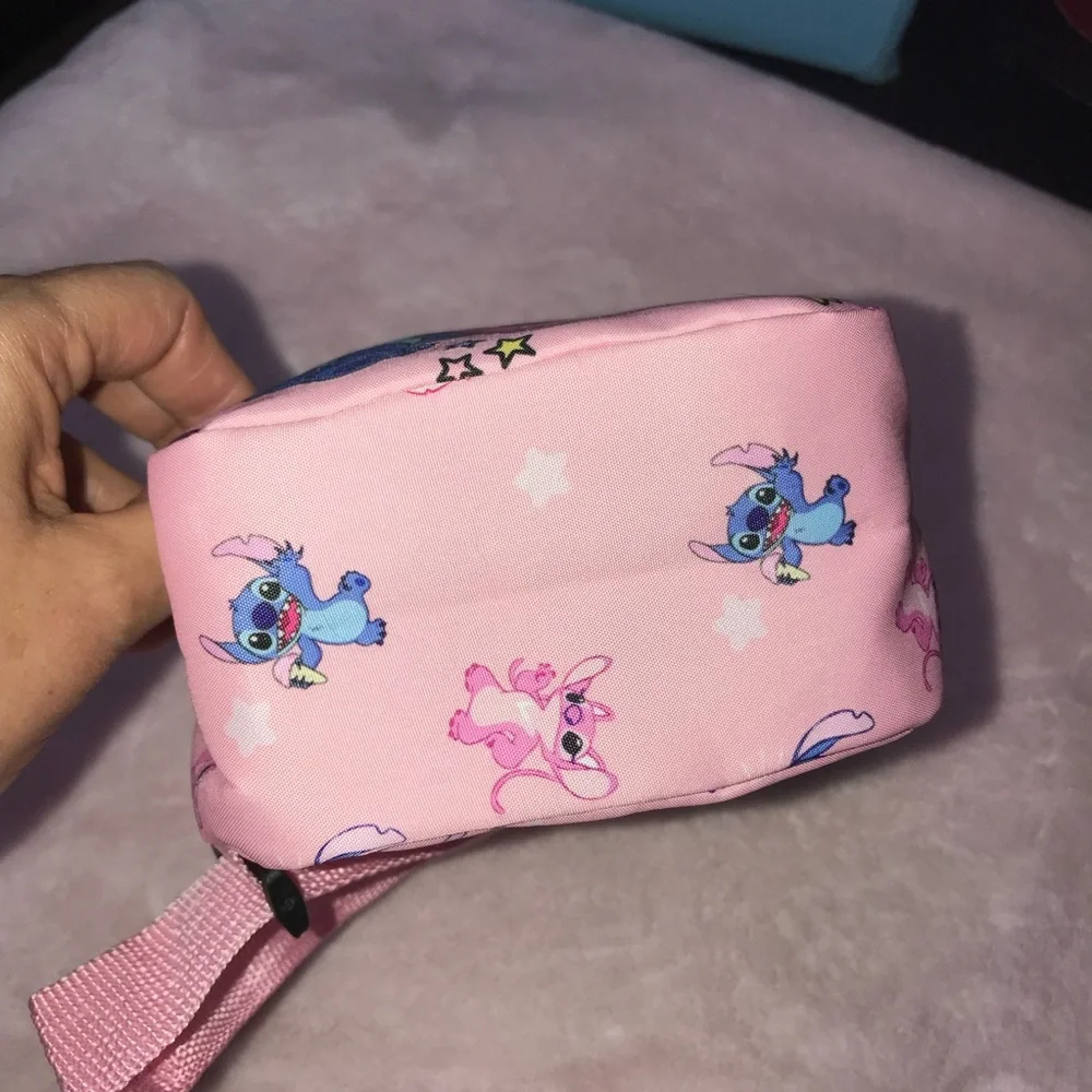 Stitch & Angela Heart Pink Small Sling Bag Backpack New without Tags - Picture 11 of 13